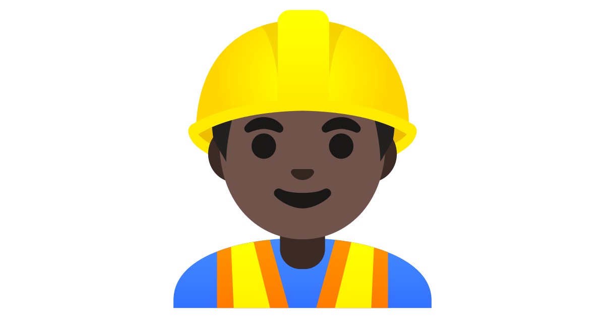 👷🏿‍♂️  Man Construction Worker: Dark Skin Tone
