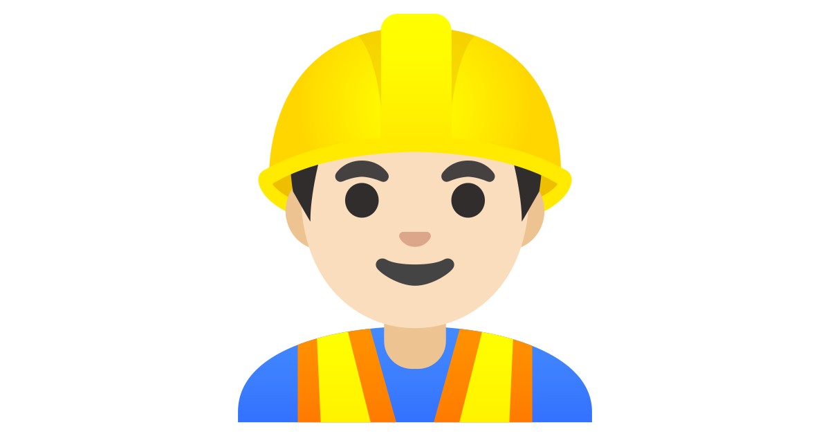 👷🏻‍♂️  Man Construction Worker: Light Skin Tone
