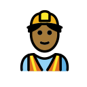 OpenMoji 13.1  👷🏾‍♂️  Man Construction Worker: Medium-dark Skin Tone Emoji