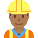 Twitter (Twemoji 14.0)  👷🏾‍♂️  Man Construction Worker: Medium-dark Skin Tone Emoji