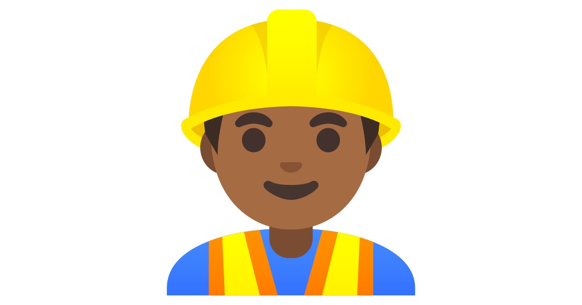 👷🏾‍♂️  Man Construction Worker: Medium-dark Skin Tone