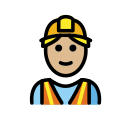 OpenMoji 13.1  👷🏼‍♂️  Man Construction Worker: Medium-light Skin Tone Emoji