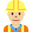 Twitter (Twemoji 14.0)  👷🏼‍♂️  Man Construction Worker: Medium-light Skin Tone Emoji
