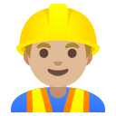 Google (Android 12L)  👷🏼‍♂️  Man Construction Worker: Medium-light Skin Tone Emoji