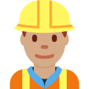 Twitter (Twemoji 14.0)  👷🏽‍♂️  Man Construction Worker: Medium Skin Tone Emoji