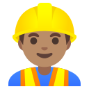 Google (Android 12L)  👷🏽‍♂️  Man Construction Worker: Medium Skin Tone Emoji