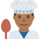 Twitter (Twemoji 14.0)  👨🏾‍🍳  Man Cook: Medium-dark Skin Tone Emoji