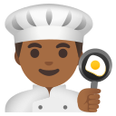 Google (Android 12L)  👨🏾‍🍳  Man Cook: Medium-dark Skin Tone Emoji