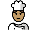 OpenMoji 13.1  👨🏽‍🍳  Man Cook: Medium Skin Tone Emoji