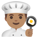 Google (Android 12L)  👨🏽‍🍳  Man Cook: Medium Skin Tone Emoji