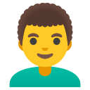 Google (Android 12L)  👨‍🦱  Man: Curly Hair Emoji