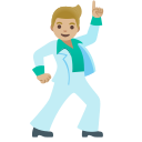 Google (Android 12L)  🕺🏼  Man Dancing: Medium-light Skin Tone Emoji