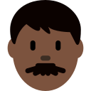 Twitter (Twemoji 14.0)  👨🏿  Man: Dark Skin Tone Emoji