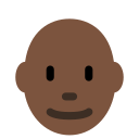 Twitter (Twemoji 14.0)  👨🏿‍🦲  Man: Dark Skin Tone, Bald Emoji