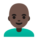 Google (Android 12L)  👨🏿‍🦲  Man: Dark Skin Tone, Bald Emoji