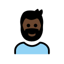 OpenMoji 13.1  🧔🏿‍♂️  Man: Dark Skin Tone, Beard Emoji