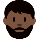 Twitter (Twemoji 14.0)  🧔🏿‍♂️  Man: Dark Skin Tone, Beard Emoji
