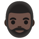 Google (Android 12L)  🧔🏿‍♂️  Man: Dark Skin Tone, Beard Emoji