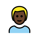 OpenMoji 13.1  👱🏿‍♂️  Man: Dark Skin Tone, Blond Hair Emoji