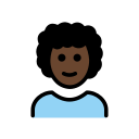 OpenMoji 13.1  👨🏿‍🦱  Man: Dark Skin Tone, Curly Hair Emoji