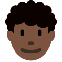 Twitter (Twemoji 14.0)  👨🏿‍🦱  Man: Dark Skin Tone, Curly Hair Emoji