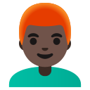 Google (Android 12L)  👨🏿‍🦰  Man: Dark Skin Tone, Red Hair Emoji