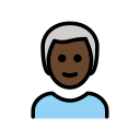 OpenMoji 13.1  👨🏿‍🦳  Man: Dark Skin Tone, White Hair Emoji