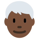 Twitter (Twemoji 14.0)  👨🏿‍🦳  Man: Dark Skin Tone, White Hair Emoji