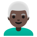 Google (Android 12L)  👨🏿‍🦳  Man: Dark Skin Tone, White Hair Emoji