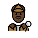OpenMoji 13.1  🕵🏿‍♂️  Man Detective: Dark Skin Tone Emoji