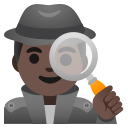 Google (Android 12L)  🕵🏿‍♂️  Man Detective: Dark Skin Tone Emoji