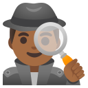 Google (Android 12L)  🕵🏾‍♂️  Man Detective: Medium-dark Skin Tone Emoji