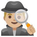 Google (Android 12L)  🕵🏼‍♂️  Man Detective: Medium-light Skin Tone Emoji