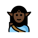 OpenMoji 13.1  🧝🏿‍♂️  Man Elf: Dark Skin Tone Emoji