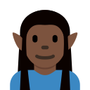 Twitter (Twemoji 14.0)  🧝🏿‍♂️  Man Elf: Dark Skin Tone Emoji