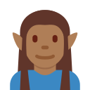 Twitter (Twemoji 14.0)  🧝🏾‍♂️  Man Elf: Medium-dark Skin Tone Emoji