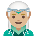 Google (Android 12L)  🧝🏼‍♂️  Man Elf: Medium-light Skin Tone Emoji