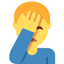 Twitter (Twemoji 14.0)  🤦‍♂️  Man Facepalming Emoji