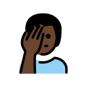 OpenMoji 13.1  🤦🏿‍♂️  Man Facepalming: Dark Skin Tone Emoji
