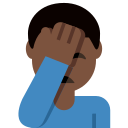 Twitter (Twemoji 14.0)  🤦🏿‍♂️  Man Facepalming: Dark Skin Tone Emoji