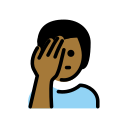 OpenMoji 13.1  🤦🏾‍♂️  Man Facepalming: Medium-dark Skin Tone Emoji