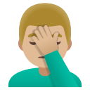 Google (Android 12L)  🤦🏼‍♂️  Man Facepalming: Medium-light Skin Tone Emoji
