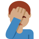 Twitter (Twemoji 14.0)  🤦🏽‍♂️  Man Facepalming: Medium Skin Tone Emoji