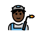 OpenMoji 13.1  👨🏿‍🏭  Man Factory Worker: Dark Skin Tone Emoji