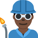 Twitter (Twemoji 14.0)  👨🏿‍🏭  Man Factory Worker: Dark Skin Tone Emoji