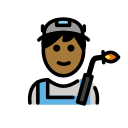 OpenMoji 13.1  👨🏾‍🏭  Man Factory Worker: Medium-dark Skin Tone Emoji