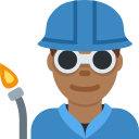 Twitter (Twemoji 14.0)  👨🏾‍🏭  Man Factory Worker: Medium-dark Skin Tone Emoji