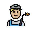 OpenMoji 13.1  👨🏼‍🏭  Man Factory Worker: Medium-light Skin Tone Emoji