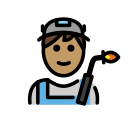 OpenMoji 13.1  👨🏽‍🏭  Man Factory Worker: Medium Skin Tone Emoji