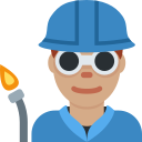 Twitter (Twemoji 14.0)  👨🏽‍🏭  Man Factory Worker: Medium Skin Tone Emoji